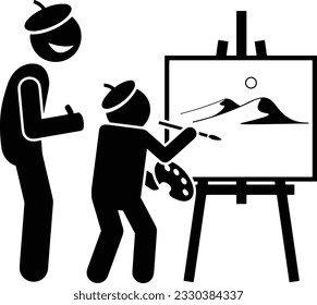 Teacher icon symbol vector image. Illustration of the training business school classroom icon design image. EPS 10