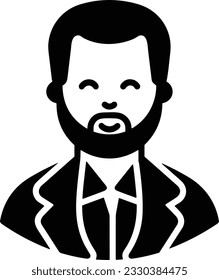 Imagen vectorial del símbolo de icono del profesor. Ilustración de la imagen de diseño del icono de la escuela de negocios. EPS 10
