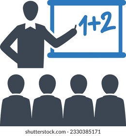 Teacher icon symbol vector image. Illustration of the training business school classroom icon design image. EPS 10