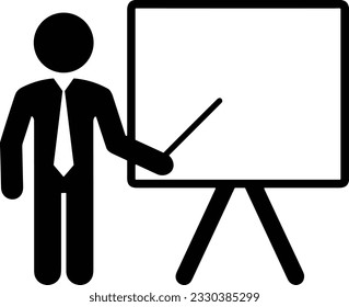 Teacher icon symbol vector image. Illustration of the training business school classroom icon design image. EPS 10