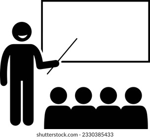 Imagen vectorial del símbolo de icono del profesor. Ilustración de la imagen de diseño del icono de la escuela de negocios. EPS 10