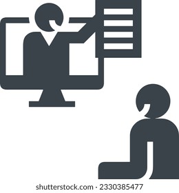 Teacher icon symbol vector image. Illustration of the training business school classroom icon design image. EPS 10