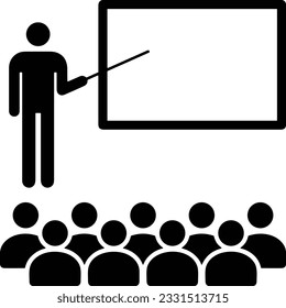 Teacher icon symbol vector image. Illustration of the training business school classroom icon design image. EPS 10