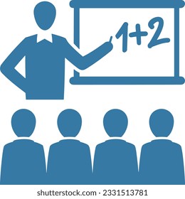 Teacher icon symbol vector image. Illustration of the training business school classroom icon design image. EPS 10