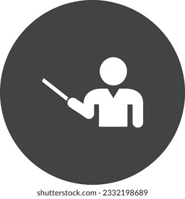 Imagen vectorial del símbolo de icono del profesor. Ilustración de la imagen de diseño del icono de la escuela de negocios. EPS 10