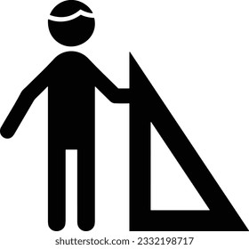 Imagen vectorial del símbolo de icono del profesor. Ilustración de la imagen de diseño del icono de la escuela de negocios. EPS 10