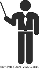 Teacher icon symbol vector image. Illustration of the training business school classroom icon design image. EPS 10