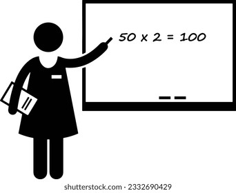 Teacher icon symbol vector image. Illustration of the training business school classroom icon design image. EPS 10