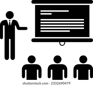 Teacher icon symbol vector image. Illustration of the training business school classroom icon design image. EPS 10