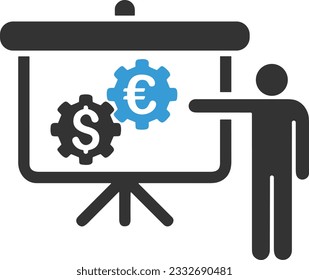 Imagen vectorial del símbolo de icono del profesor. Ilustración de la imagen de diseño del icono de la escuela de negocios. EPS 10
