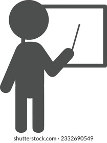 Imagen vectorial del símbolo de icono del profesor. Ilustración de la imagen de diseño del icono de la escuela de negocios. EPS 10