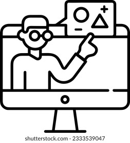 Teacher icon symbol vector image. Illustration of the training business school classroom icon design image. EPS 10