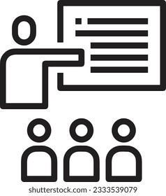 Teacher icon symbol vector image. Illustration of the training business school classroom icon design image. EPS 10