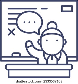 Teacher icon symbol vector image. Illustration of the training business school classroom icon design image. EPS 10