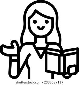 Imagen vectorial del símbolo de icono del profesor. Ilustración de la imagen de diseño del icono de la escuela de negocios. EPS 10