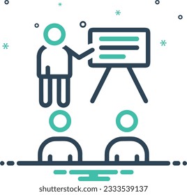 Teacher icon symbol vector image. Illustration of the training business school classroom icon design image. EPS 10
