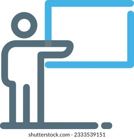 Imagen vectorial del símbolo de icono del profesor. Ilustración de la imagen de diseño del icono de la escuela de negocios. EPS 10