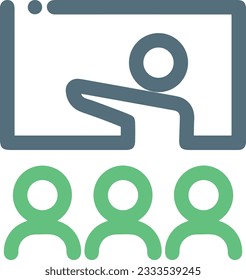 Imagen vectorial del símbolo de icono del profesor. Ilustración de la imagen de diseño del icono de la escuela de negocios. EPS 10
