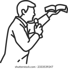 Teacher icon symbol vector image. Illustration of the training business school classroom icon design image. EPS 10