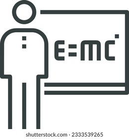 Imagen vectorial del símbolo de icono del profesor. Ilustración de la imagen de diseño del icono de la escuela de negocios. EPS 10
