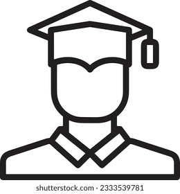 Imagen vectorial del símbolo de icono del profesor. Ilustración de la imagen de diseño del icono de la escuela de negocios. EPS 10