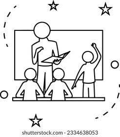 Teacher icon symbol vector image. Illustration of the training business school classroom icon design image. EPS 10