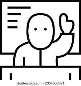 Imagen vectorial del símbolo de icono del profesor. Ilustración de la imagen de diseño del icono de la escuela de negocios. EPS 10