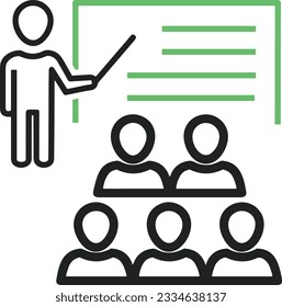 Teacher icon symbol vector image. Illustration of the training business school classroom icon design image. EPS 10