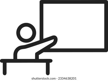 Teacher icon symbol vector image. Illustration of the training business school classroom icon design image. EPS 10