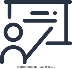 Imagen vectorial del símbolo de icono del profesor. Ilustración de la imagen de diseño del icono de la escuela de negocios. EPS 10