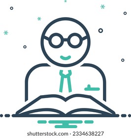 Teacher icon symbol vector image. Illustration of the training business school classroom icon design image. EPS 10