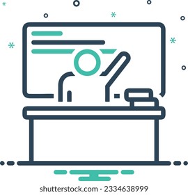 Teacher icon symbol vector image. Illustration of the training business school classroom icon design image. EPS 10