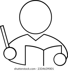 Imagen vectorial del símbolo de icono del profesor. Ilustración de la imagen de diseño del icono de la escuela de negocios. EPS 10