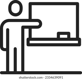 Teacher icon symbol vector image. Illustration of the training business school classroom icon design image. EPS 10