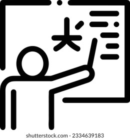 Imagen vectorial del símbolo de icono del profesor. Ilustración de la imagen de diseño del icono de la escuela de negocios. EPS 10