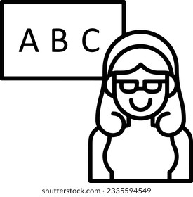 Teacher icon symbol vector image. Illustration of the training business school classroom icon design image. EPS 10