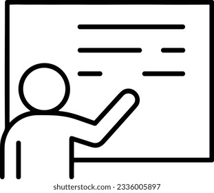 Imagen vectorial del símbolo de icono del profesor. Ilustración de la imagen de diseño del icono de la escuela de negocios. EPS 10