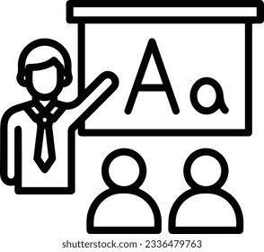 Teacher icon symbol vector image. Illustration of the training business school classroom icon design image. EPS 10