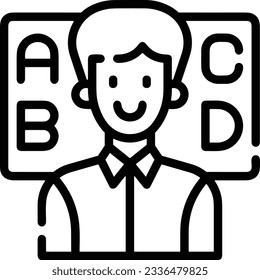 Teacher icon symbol vector image. Illustration of the training business school classroom icon design image. EPS 10