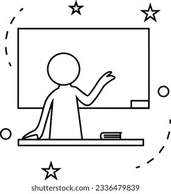 Imagen vectorial del símbolo de icono del profesor. Ilustración de la imagen de diseño del icono de la escuela de negocios. EPS 10