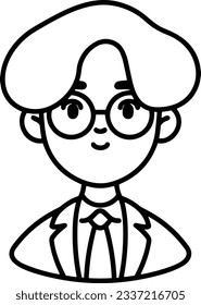 Imagen vectorial del símbolo de icono del profesor. Ilustración de la imagen de diseño del icono de la escuela de negocios. EPS 10