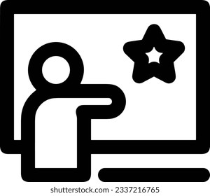 Imagen vectorial del símbolo de icono del profesor. Ilustración de la imagen de diseño del icono de la escuela de negocios. EPS 10