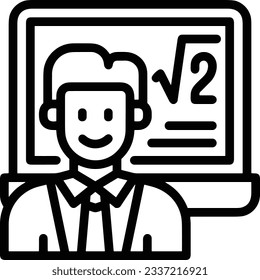Teacher icon symbol vector image. Illustration of the training business school classroom icon design image. EPS 10