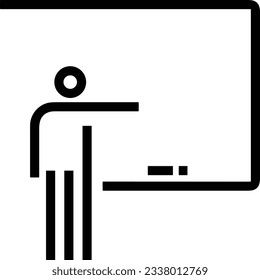 Imagen vectorial del símbolo de icono del profesor. Ilustración de la imagen de diseño del icono de la escuela de negocios. EPS 10