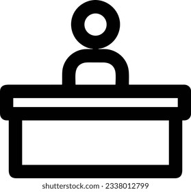 Imagen vectorial del símbolo de icono del profesor. Ilustración de la imagen de diseño del icono de la escuela de negocios. EPS 10