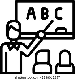 Teacher icon symbol vector image. Illustration of the training business school classroom icon design image. EPS 10