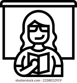 Teacher icon symbol vector image. Illustration of the training business school classroom icon design image. EPS 10