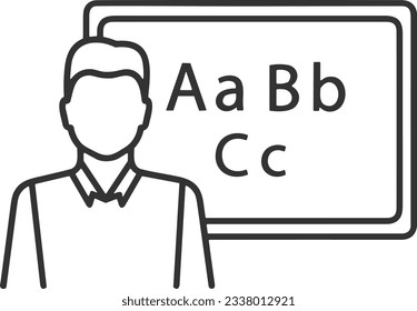 Lehrersymbol Symbol, Vektorbild. Illustration des Designbildes der Business School Klassenzimmer EPS10