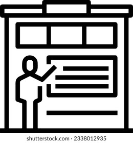 Teacher icon symbol vector image. Illustration of the training business school classroom icon design image. EPS 10