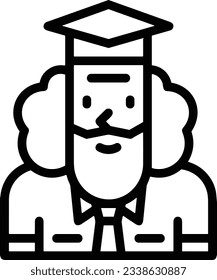 Imagen vectorial del símbolo de icono del profesor. Ilustración de la imagen de diseño del icono de la escuela de negocios. EPS 10